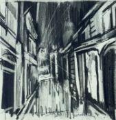 ‡ THEO CRUTCHLEY-MACK pencil drawing - street scene, entitled 'Llandeilo', signed and dated 2019