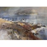 ‡ WILLIAM SELWYN mixed media - view over Penmon Point towards Puffin Island, entitled verso on