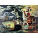 ‡ CLIVE HICKS-JENKINS acrylic on paper - entitled verso 'The Welsh Shepherdess', signed and dated