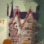 ‡ JOHN PIPER screenprint on Sanderlin cotton, Sandersons 1962 - entitled 'Northern Cathedral Motif'