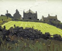 ‡ SIR KYFFIN WILLIAMS RA oil on canvas - Rhoscolyn village, Ynys Mon, with chapel in centre of