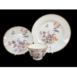 SWANSEA PORCELAIN TRIO OF PLATE, CUP & SAUCER circa 1815-1817, decorated in the 'Kingfisher' pattern
