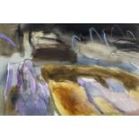 ‡ MARY LLOYD JONES mixed media - entitled verso on Martin Tinney Gallery label 'Cwm Ystwyth', signed