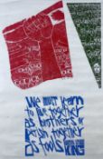 ‡ PAUL PETER PIECH three-colour limited edition (9/50) lithograph - with verse from Martin Luther