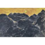 ‡ SIR KYFFIN WILLIAMS RA limited edition (54/75) print - sunset over Snowdonia, signed in full