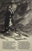 ‡ SIR KYFFIN WILLIAMS RA original run poster - standing farmer leaning on stick with poetry by