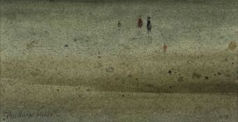 ‡ JOHN KNAPP-FISHER watercolour - figures walking on a beach, signed and dated 1978Dimensions: 10