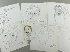 ‡ JACK JONES group of sketches - portraits, some with titles as 'Needham FRS', two 'Edith Sitwell'