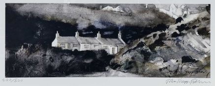 ‡ JOHN KNAPP-FISHER limited edition (230/500) print - row of whitewashed cottages, signed in