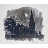 ‡ SIR KYFFIN WILLIAMS RA limited edition (122/250) print - moonlit Anglesey Church, signed in