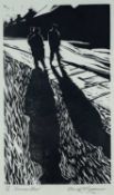 ‡ DAVID CARPANINI limited edition (28/30) monochrome etching - three figures standing on a