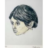 ‡ SIR KYFFIN WILLIAMS RA artist proof print - head portrait of Tehuelche girl Norma Lopez, signed in