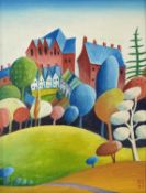 ‡ RALPH SPILLER acrylic on board - entitled verso 'Brynmill From Singleton', signed with initials