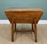 WELSH OAK STANDING DOUGH BIN early 19th Century, lift-up cover, on splayed legs. h-