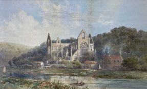‡ ALFRED PARKMAN watercolour - view of Tintern Abbey from the River Wye, signed and dated