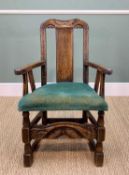 RARE WELSH JOINED OAK CHILD'S ARMCHAIR early 18th Century and later, believed Carmarthenshire,