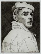 ‡ EDGAR HOLLOWAY limited edition (27/50) etching - entitled 'Self Portrait No. 25: Goodbye to all