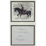 ‡ SIR KYFFIN WILLIAMS RA handwritten and signed Christmas message on a card - also bearing an