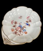 SWANSEA PORCELAIN FAN HANDLED DISH circa 1815-1817, decorated in the 'Kingfisher' pattern with the