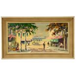 ‡ CECIL ROCHFORT D'OYLY JOHN oil on canvas - titled verso 'Cannes Bay, French Riviera', artist's