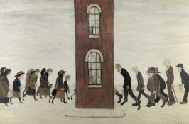 ‡ LAURENCE STEPHEN LOWRY RBA RA, 1973, offset colour lithograph on wove - 'The Meeting Point',