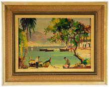 ‡ CECIL ROCHFORT D'OYLY JOHN oil on canvas - titled verso 'near Port of Spain, Trinidad - W. Indies,