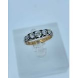18CT GOLD FIVE STONE DIAMOND RING, the five graduated stone totalling 0.5cts approx., engraved 'From