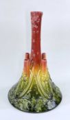 CHRISTOPHER DRESSER FOR AULT POTTERY, c. 1890, vase of flaring cylindrical form with tall neck,