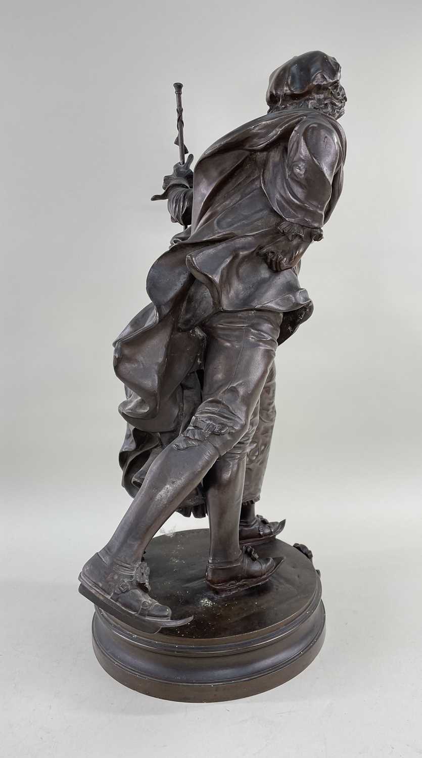 ADRIEN-ETIENNE GAUDEZ bronze - Patineurs Watteau, sculpture of a young belle epoque couple ice - Image 9 of 9