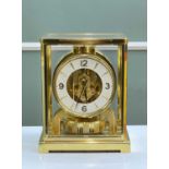 LACQUERED BRASS & PERSPEX JAEGER LE COULTRE 'CLASSIC V' ATMOS CLOCK, c. 1971, in original case,