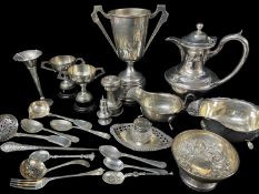 ASSORTED SILVER & EPNS, including George VI silver Bournmouth Rally 'Mini' Trophy cup on stand