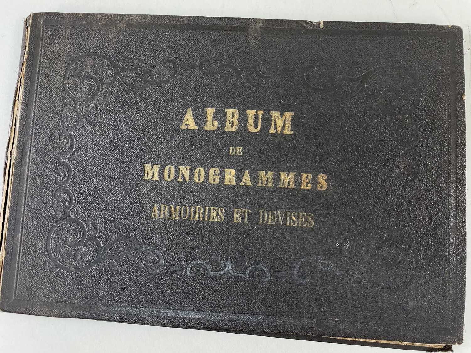ALBUM OF MONOGRAMS (ARMOIRIES ET DEVISES), circa 1869, collection album containing stuck-down labels - Image 7 of 9
