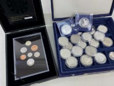 ASSORTED COLLECTABLE SILVER PROOF & OTHER COINS comprising 3 x various 80 years 1 Crown coins, Samoa