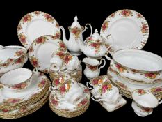 ROYAL ALBERT 'OLD COUNTRY ROSES' BONE CHINA DINNER & TEAWARE, to include dinner plates, side plates,