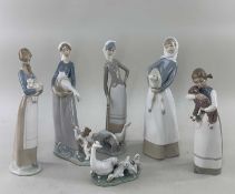 SIX LLADRO FARMYARD / COUNTRY FIGURES to include geese, lambs etc (6)Comments: one with damage to