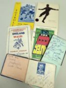 FOUR INTERNATIONAL FOOTBALL PROGRAMMES & TWO AUTOGRAPH BOOKS comprising Russian language version