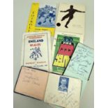 FOUR INTERNATIONAL FOOTBALL PROGRAMMES & TWO AUTOGRAPH BOOKS comprising Russian language version