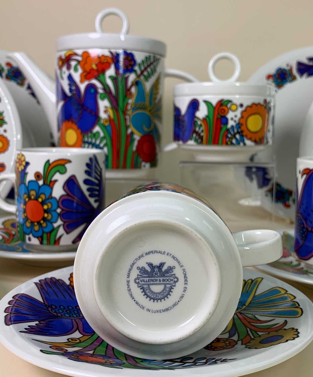 SELECTION OF MID-CENTURY VILLEROY & BOCH COFFEE/TEAWARE comprising Villeroy & Boch 'Acapulco' set of - Image 3 of 16