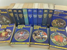 SIXTEEN VOLUMES OF ROTHMAN'S FOOTBALL YEARBOOK seasons 1971-72 to 1986-87