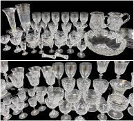 LARGE PARCEL OF CUT GLASS & OTHER DRINKING GLASSES including white wine, red wine, sherry and