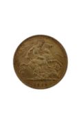 GEORGE V GOLD HALF SOVEREIGN, 1913, 4.0gms Provenance: private collection Swansea, consigned via our
