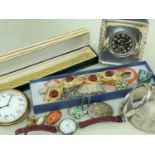 ASSORTED WATCHES, SILVER & COSTUME JEWELLERY, including goliath lever watch with winding crown at 6,