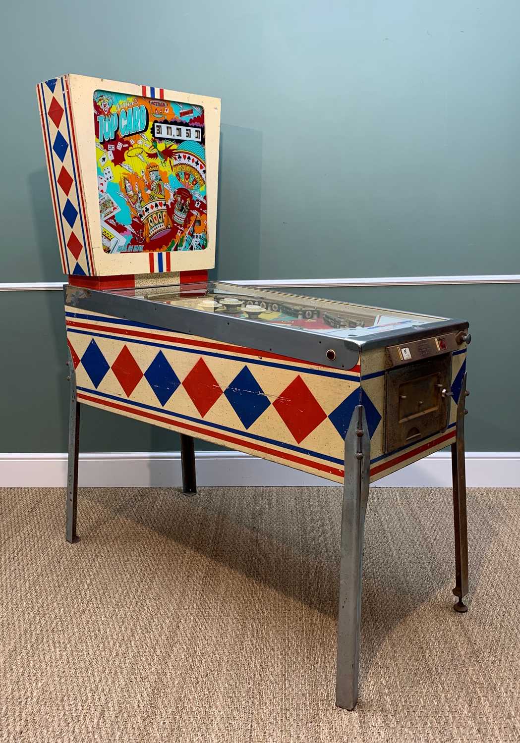 VINTAGE AMERICAN D. GOTTLIEB & Co.'TOPCARD' SINGLE PLAYER PINBALL MACHINE, c.1974. Comments: - Image 2 of 14