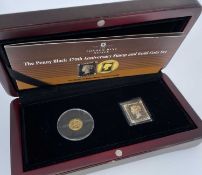 THE PENNY BLACK 170TH ANNIVERSARY STAMP & GOLD COIN SET comprising 1840 Penny Black Stamp and