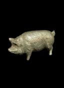 SILVER MODEL OF A PIG, London 1975, SMD Castings, 3h x 5cms long, 90g