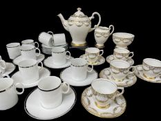 SALISBURY BONE CHINA PART TEASET PATTERN NO.2144, decorated with gilt border and swags, to include