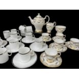 SALISBURY BONE CHINA PART TEASET PATTERN NO.2144, decorated with gilt border and swags, to include
