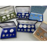 FRANKLIN MINT 'COINAGE OF BELIZE' COLLECTOR'S SOLID STERLING SILVER PROOF SET (1975), together