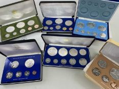 FRANKLIN MINT 'COINAGE OF BELIZE' COLLECTOR'S SOLID STERLING SILVER PROOF SET (1975), together