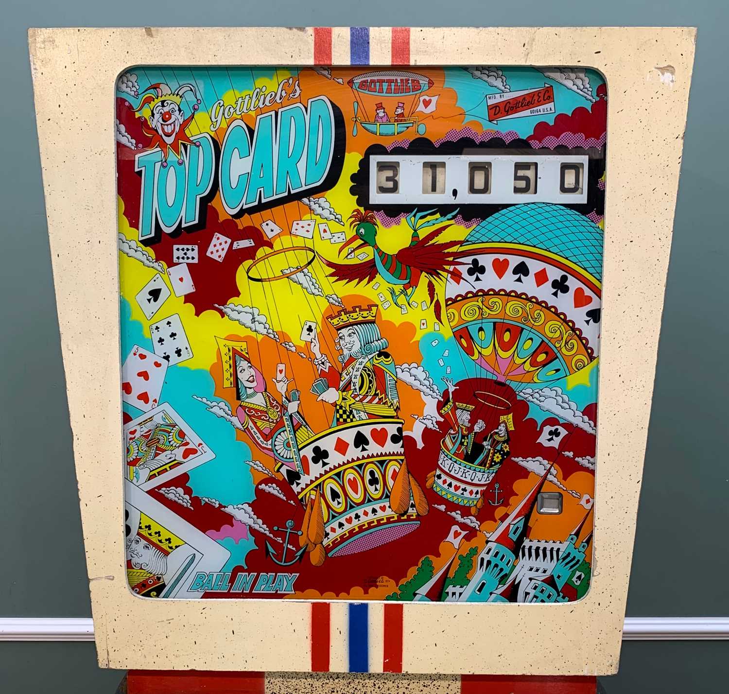 VINTAGE AMERICAN D. GOTTLIEB & Co.'TOPCARD' SINGLE PLAYER PINBALL MACHINE, c.1974. Comments: - Image 3 of 14